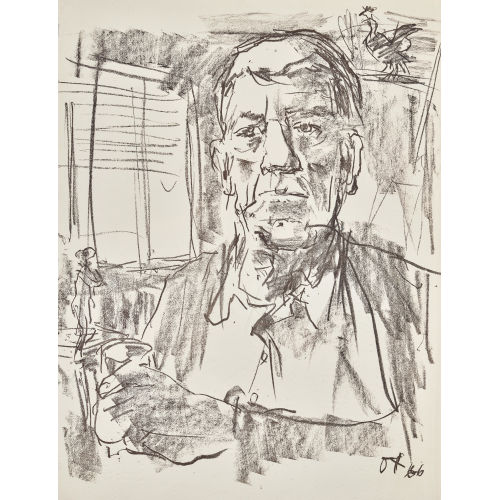 OSKAR KOKOSCHKA : 'Selbstbildnis mit Statuette' (DOBIASCHOFSKY AUKTIONEN AG)
