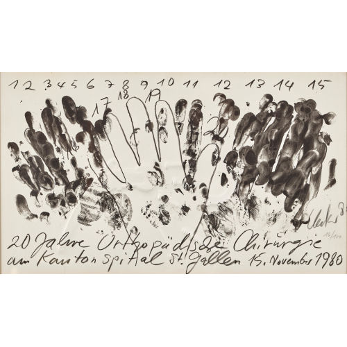G�NTHER UECKER : '20 Jahre Orthop�dische Chirurgie am Kantonspital St. Gallen 15. November 1980' (DOBIASCHOFSKY AUKTIONEN AG)