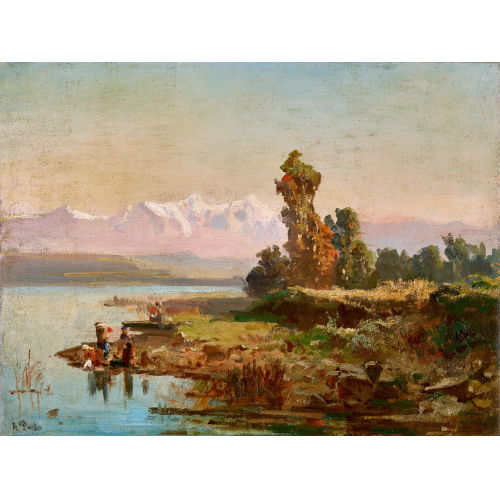 AMBROGIO PREDA : Lavandaie al Lago di Lugano (DOBIASCHOFSKY AUKTIONEN AG)
