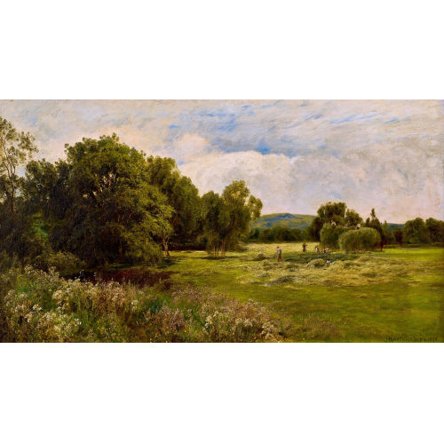 JOHN CLAYTON ADAMS : The hay harvest (DOBIASCHOFSKY AUKTIONEN AG)