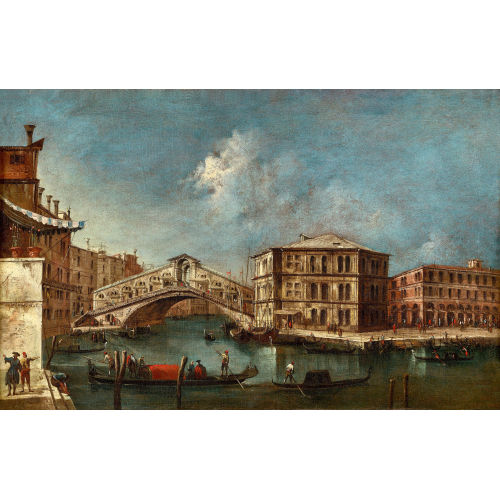 NICOL GUARDI : Il Ponte di Rialto con il Palazzo dei Camerlenghi (DOBIASCHOFSKY AUKTIONEN AG)