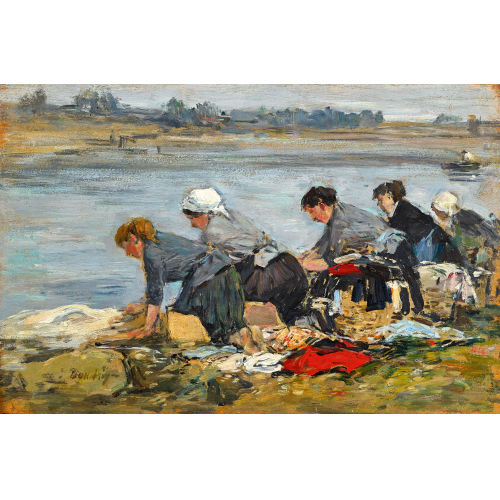 EUG�NE-LOUIS BOUDIN : 'Laveuses au bord de la Touques' (DOBIASCHOFSKY AUKTIONEN AG)