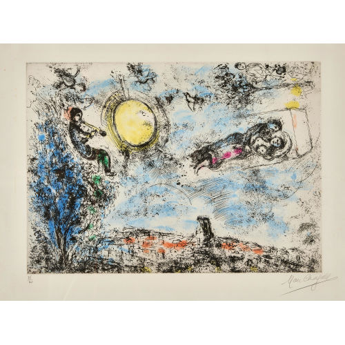 MARC CHAGALL : 'Les Amoureux dans le ciel de Saint-Paul' (DOBIASCHOFSKY AUKTIONEN AG)
