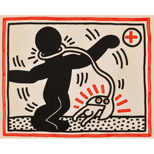 KEITH HARING : 'Free South Africa (Untitled 1)' (DOBIASCHOFSKY AUKTIONEN AG)