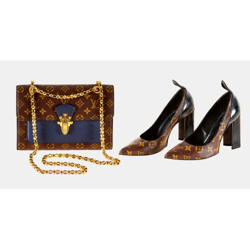 LOUIS VUITTON : Handtasche 'Victoire' und Pumps 'Matchmake', 2017 (DOBIASCHOFSKY AUKTIONEN AG)