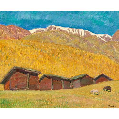 REN� FRANCILLON : Herbstliche Walliser Landschaft (DOBIASCHOFSKY AUKTIONEN AG)