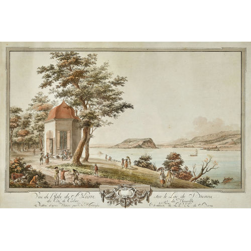 NIKOLAUS SPR�NGLIN : 'Vu� de l'Isle de St. Pierre sur le Lac de Bienne...' (DOBIASCHOFSKY AUKTIONEN AG)