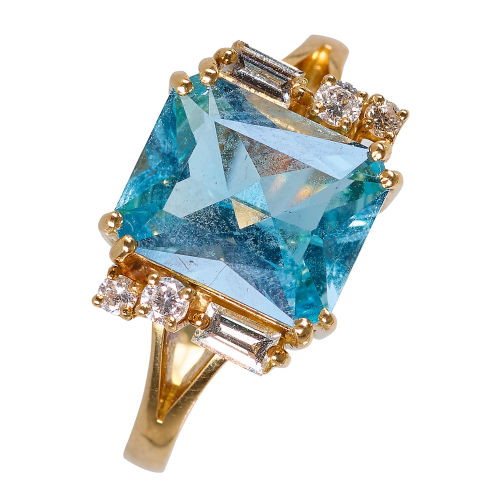 AQUAMARIN-DIAMANT-RING : (DOBIASCHOFSKY AUKTIONEN AG)