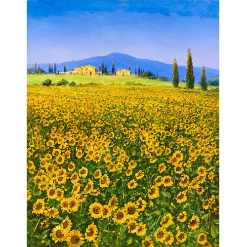 DETLEF RAHN : Sonnenblumenfeld in der Toskana (DOBIASCHOFSKY AUKTIONEN AG)