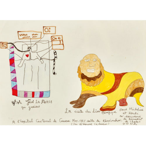 NIKI DE SAINT PHALLE : 'La visite du Lion' (DOBIASCHOFSKY AUKTIONEN AG)