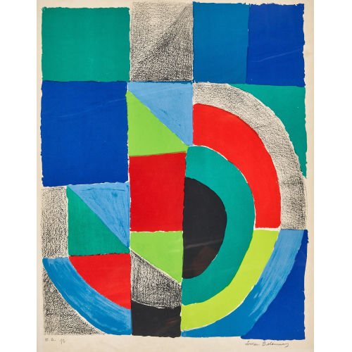 SONIA DELAUNAY : 'Carr� rouge' (DOBIASCHOFSKY AUKTIONEN AG)