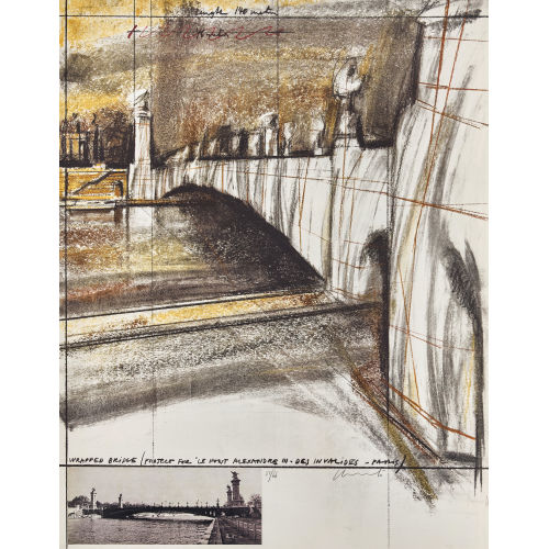 CHRISTO) CHRISTO (EIGTL. JAVACHEFF : 'Wrapped bridge / Project Le Pont Alexandre III' (DOBIASCHOFSKY AUKTIONEN AG)
