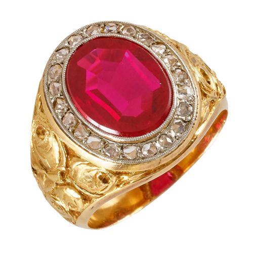 RUBIN-DIAMANT-RING : (DOBIASCHOFSKY AUKTIONEN AG)