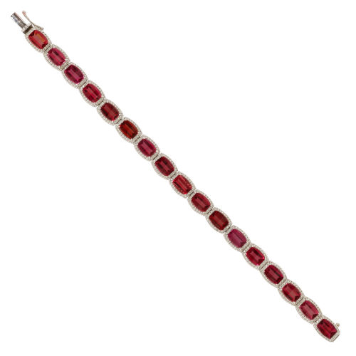 GRANAT-DIAMANT-BRACELET : (DOBIASCHOFSKY AUKTIONEN AG)