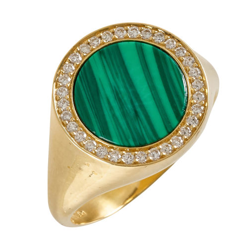MALACHIT-DIAMANT-RING : (DOBIASCHOFSKY AUKTIONEN AG)