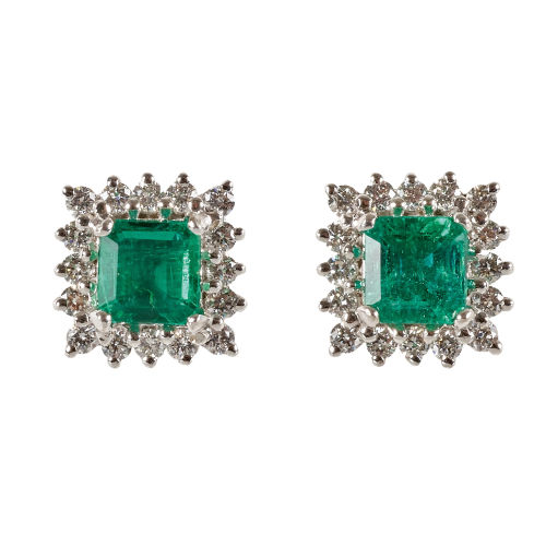 SMARAGD-DIAMANT-OHRSTECKER : (DOBIASCHOFSKY AUKTIONEN AG)
