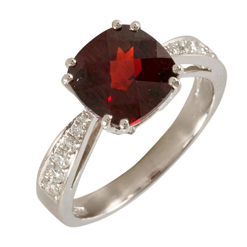 GRANAT-DIAMANT-RING : (DOBIASCHOFSKY AUKTIONEN AG)