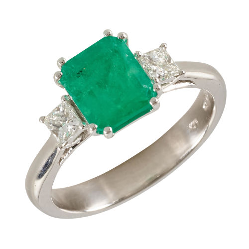 SMARAGD-DIAMANT-RING : (DOBIASCHOFSKY AUKTIONEN AG)