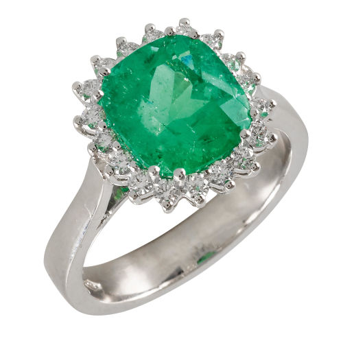 SMARAGD-DIAMANT-RING : (DOBIASCHOFSKY AUKTIONEN AG)