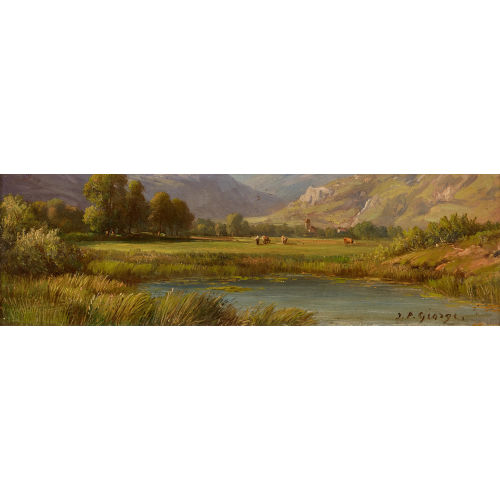 JEAN PHILIPPE GEORGE-JULLIARD : Berglandschaft mit Teich und K�hen (DOBIASCHOFSKY AUKTIONEN AG)