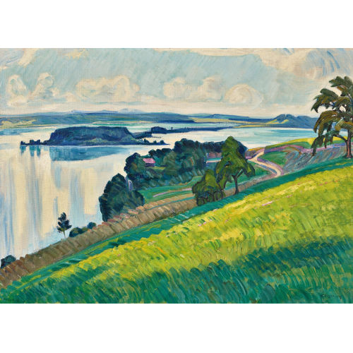 ERNST SAMUEL GEIGER : Bielersee mit St. Petersinsel (DOBIASCHOFSKY AUKTIONEN AG)