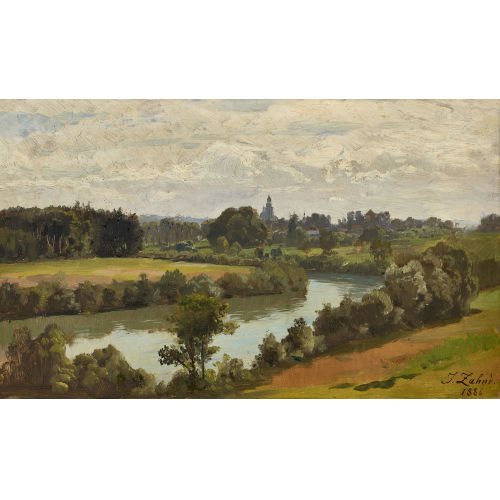 JOHANN ZAHND : Bewaldete Aarelandschaft (DOBIASCHOFSKY AUKTIONEN AG)