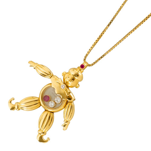 RUBIN-BRILLANT-ANH�NGER MIT KETTE : Chopard 'Happy Diamonds', Gen�ve (DOBIASCHOFSKY AUKTIONEN AG)