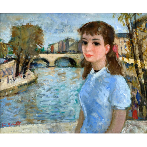 FRAN�OIS GALL : Portrait de jeune fille � Paris (DOBIASCHOFSKY AUKTIONEN AG)