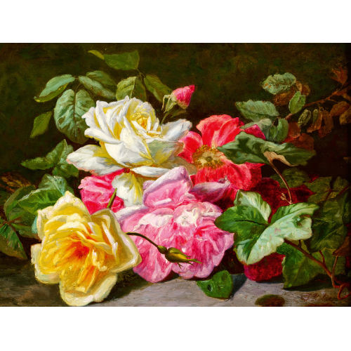 JEAN BAPTISTE ROBIE : Nature morte aux roses (DOBIASCHOFSKY AUKTIONEN AG)