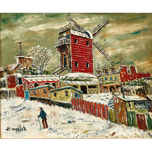 ELIS�E MACLET : Moulin de la Galette en hiver (DOBIASCHOFSKY AUKTIONEN AG)