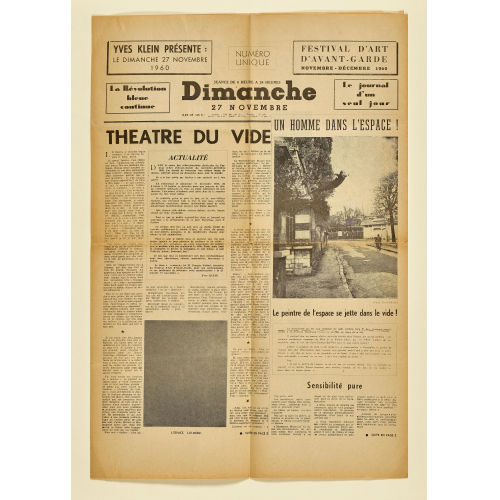 YVES KLEIN : 'Dimanche, le journal d'un seul jour' (DOBIASCHOFSKY AUKTIONEN AG)