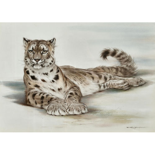 RALPH THOMPSON : 'Vigilant Snow Leopard' (DOBIASCHOFSKY AUKTIONEN AG)