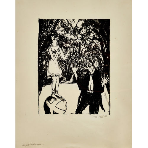 ERICH HECKEL : 'Kugell�uferin (Belgisches Variet�)' (DOBIASCHOFSKY AUKTIONEN AG)