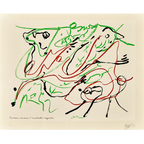 KAREL APPEL : 'Expression nerveuse d'imm�diates margurkas' (DOBIASCHOFSKY AUKTIONEN AG)