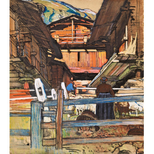 �DOUARD VALLET : Le village de Riod (DOBIASCHOFSKY AUKTIONEN AG)