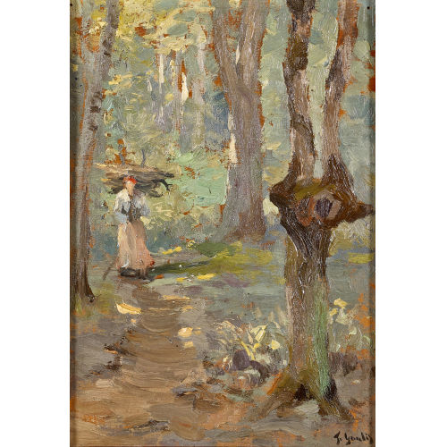 FERNAND GAULIS : Reisigsammlerin im Wald (DOBIASCHOFSKY AUKTIONEN AG)
