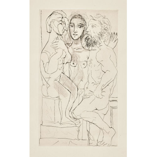 PABLO PICASSO : 'Sculpteur, mod�le et sculpture: femme assise' (DOBIASCHOFSKY AUKTIONEN AG)