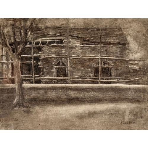 AUGUSTO SARTORI : Landschaft im Tessin mit Haus im Bauger�st (DOBIASCHOFSKY AUKTIONEN AG)