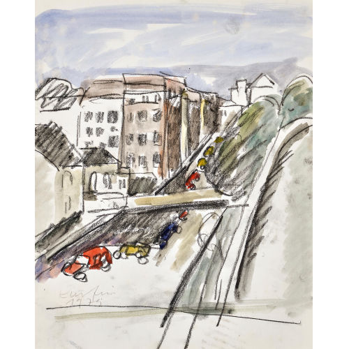 GOTTLIEB KURFISS : Strassenszene (DOBIASCHOFSKY AUKTIONEN AG)