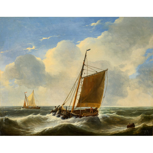 CHARLES LOUIS I VERBOECKHOVEN : Segelschiffe auf rauer See (DOBIASCHOFSKY AUKTIONEN AG)