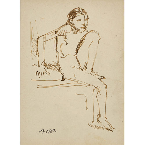 ALFRED HEINRICH PELLEGRINI : Sitzendes unbekleidetes M�dchen mit angewinkeltem Bein (DOBIASCHOFSKY AUKTIONEN AG)