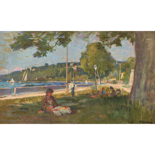 LOUIS RHEINER : 'Le Vieux Plongeon (pr�s Gen�ve)' (DOBIASCHOFSKY AUKTIONEN AG)
