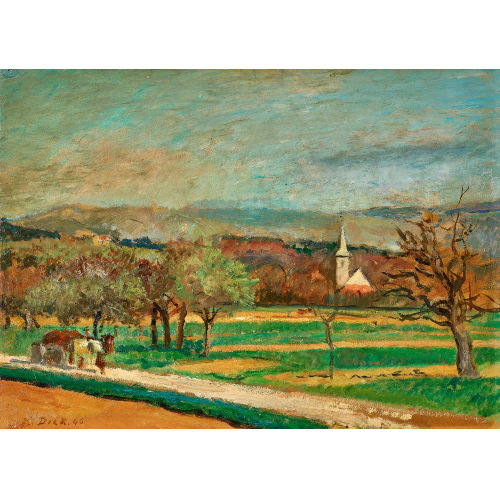 KARL THEOPHIL DICK : Sommerliche Feldlandschaft (DOBIASCHOFSKY AUKTIONEN AG)