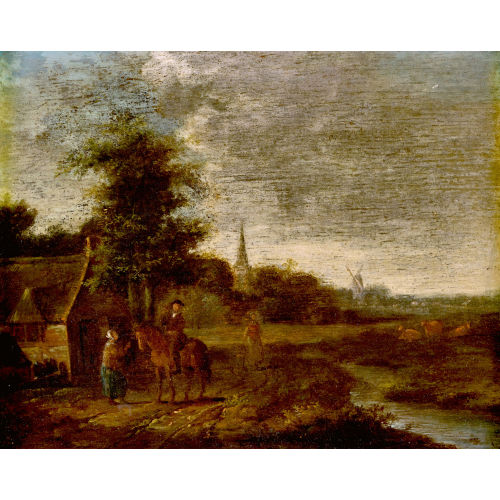 BARENT GAEL : Landschaft mit Reiter vor einem Haus (DOBIASCHOFSKY AUKTIONEN AG)