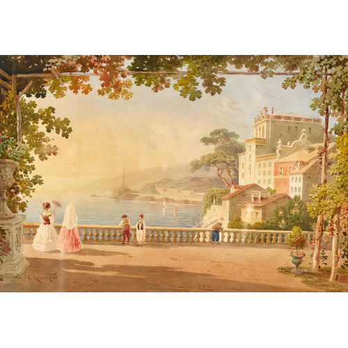 CHARLES LOUIS GUIGON : Italienische K�stenansicht (DOBIASCHOFSKY AUKTIONEN AG)