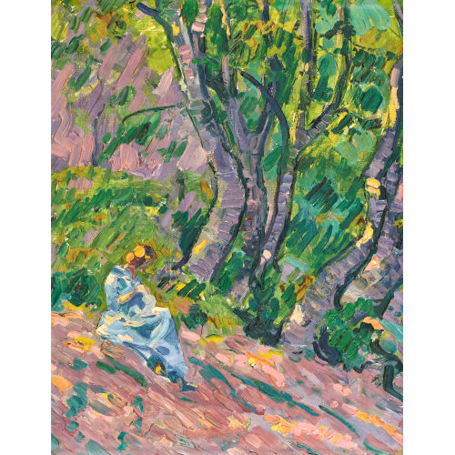 ERNST SAMUEL GEIGER : Sitzende Frau am Waldrand (DOBIASCHOFSKY AUKTIONEN AG)