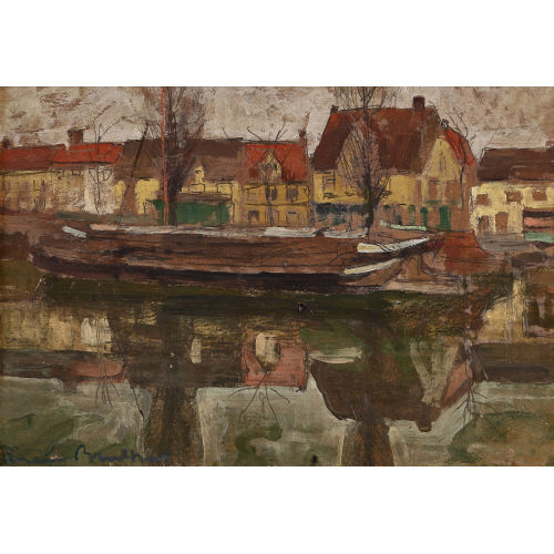 GEORGE HENDRIK BREITNER : 'Bruges, au bord du canal' (DOBIASCHOFSKY AUKTIONEN AG)
