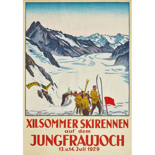 EMIL CARDINAUX : 'Jungfraujoch 1929, XII. Sommer Skirennen' (DOBIASCHOFSKY AUKTIONEN AG)