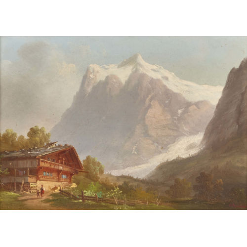 FERDINAND SOMMER : Chalet am Fusse des Wetterhornes (DOBIASCHOFSKY AUKTIONEN AG)