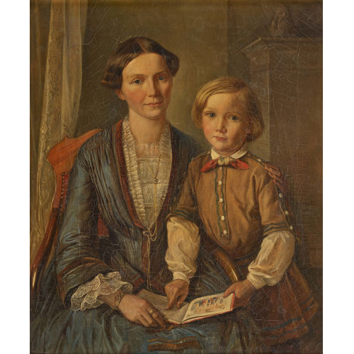 WILLIAM MORITZ : Portr�t einer b�rgerlichen Frau mit Sohn (DOBIASCHOFSKY AUKTIONEN AG)